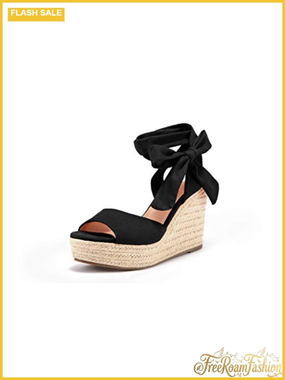 SERAIH Womens Lace Up Espadrille Platform Wedge Sandals Ankle Strap Summer